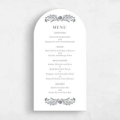 White Arch Wedding Menu - Basel