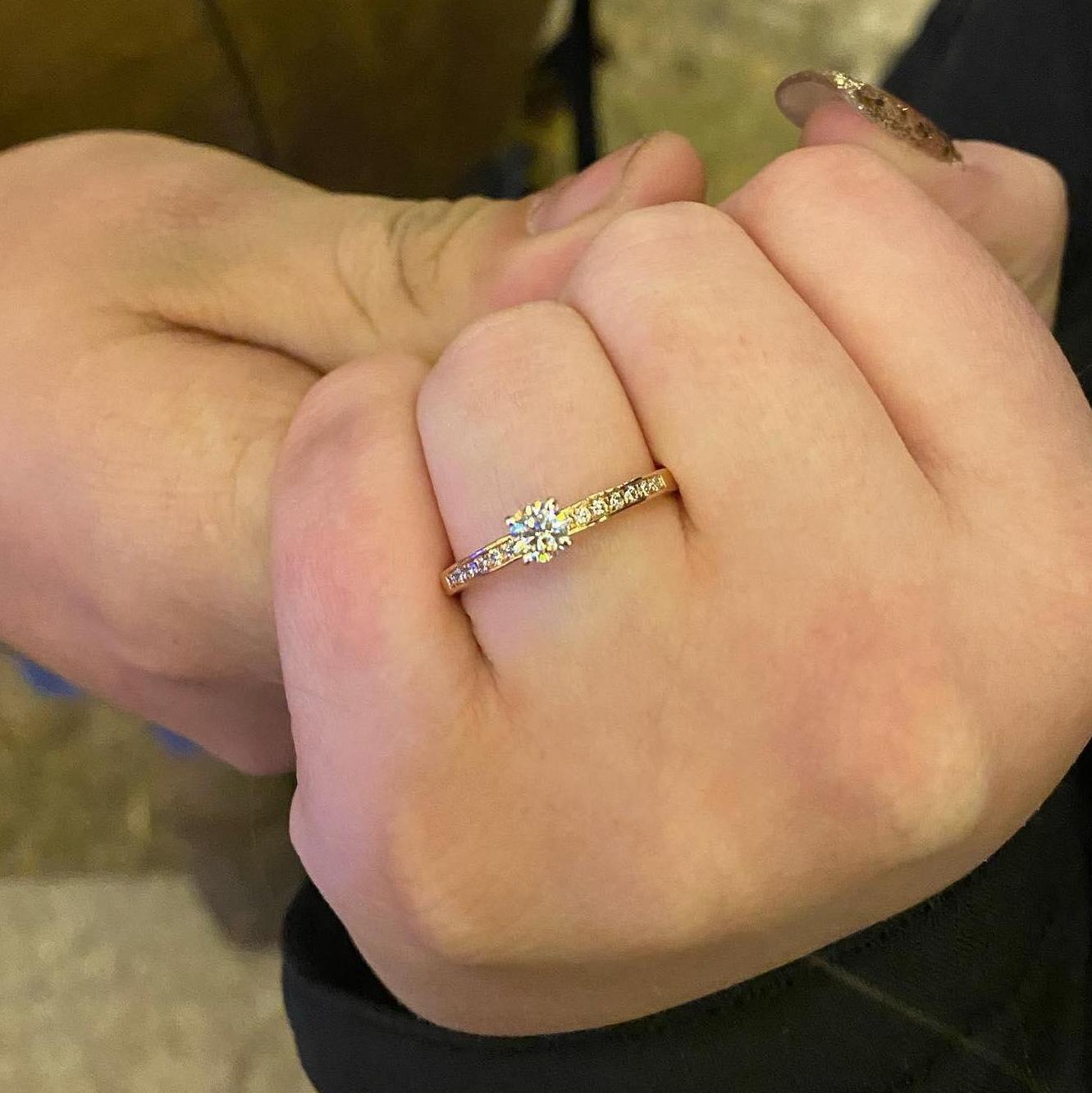 My beautiful ring after he proposed at the Marshfield rotary lights!