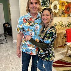 The first time we dressed up in Christmas shirts together