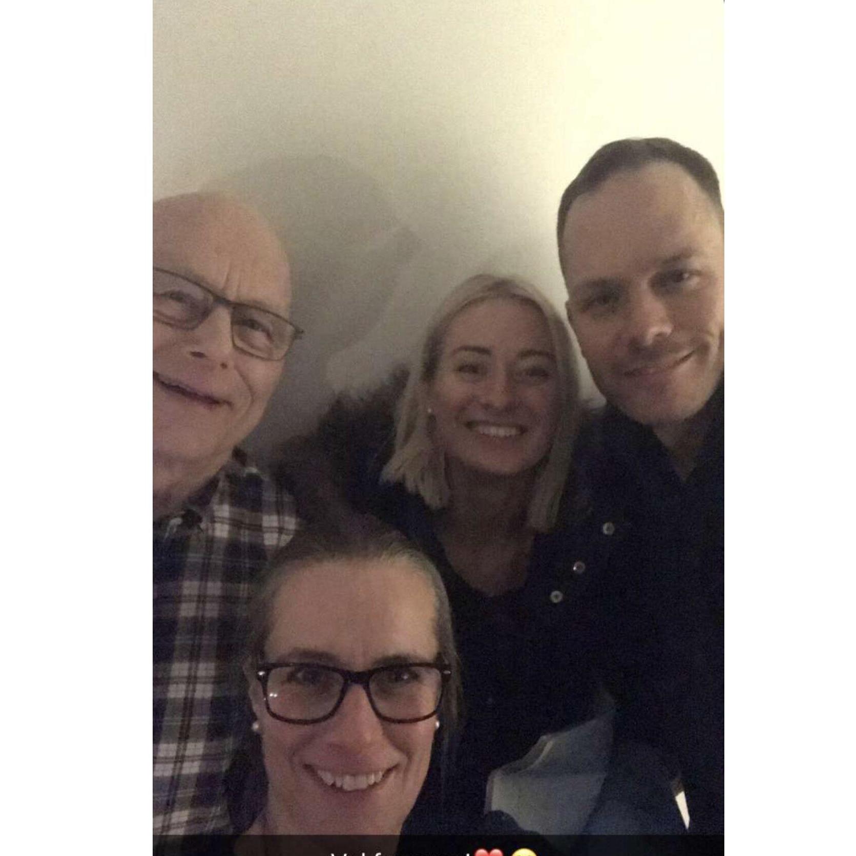 A selfie with Malene Emelia´s mom and grandfather who came to spend the weekend with us for our elopement.