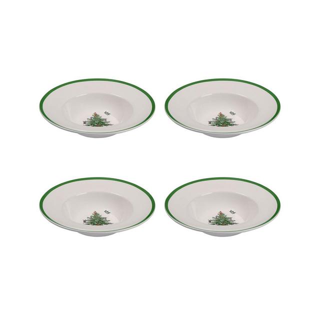 Spode Christmas Tree Rimmed Pasta Bowl, Set of 4