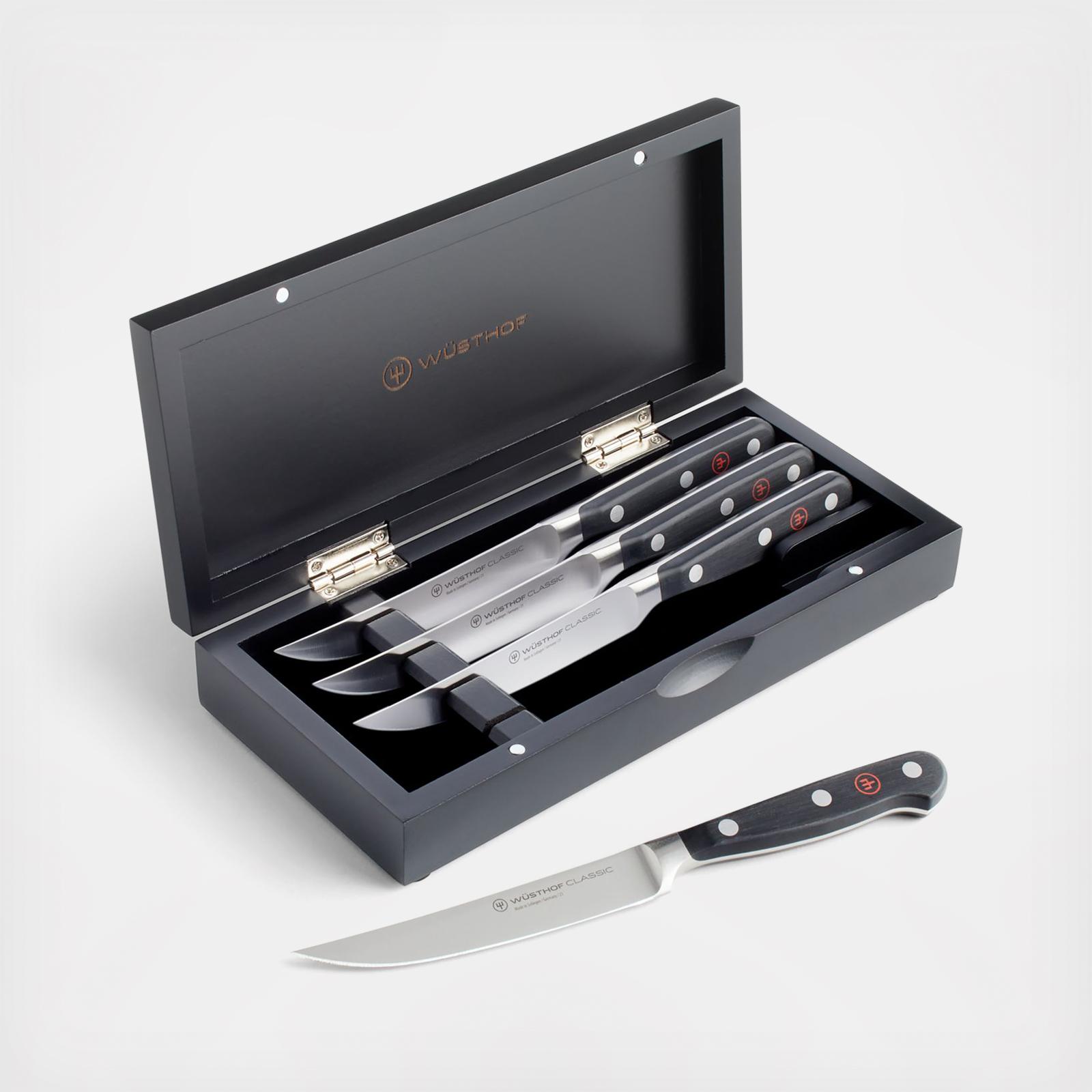 Wusthof Classic Ikon 8-Piece Steak Knife Set with Wood Case