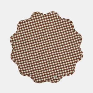 Mini Gingham - Nutmeg Scalloped Edge Placemat