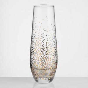 Metallic Confetti Stemless Champagne Flutes Set of 4