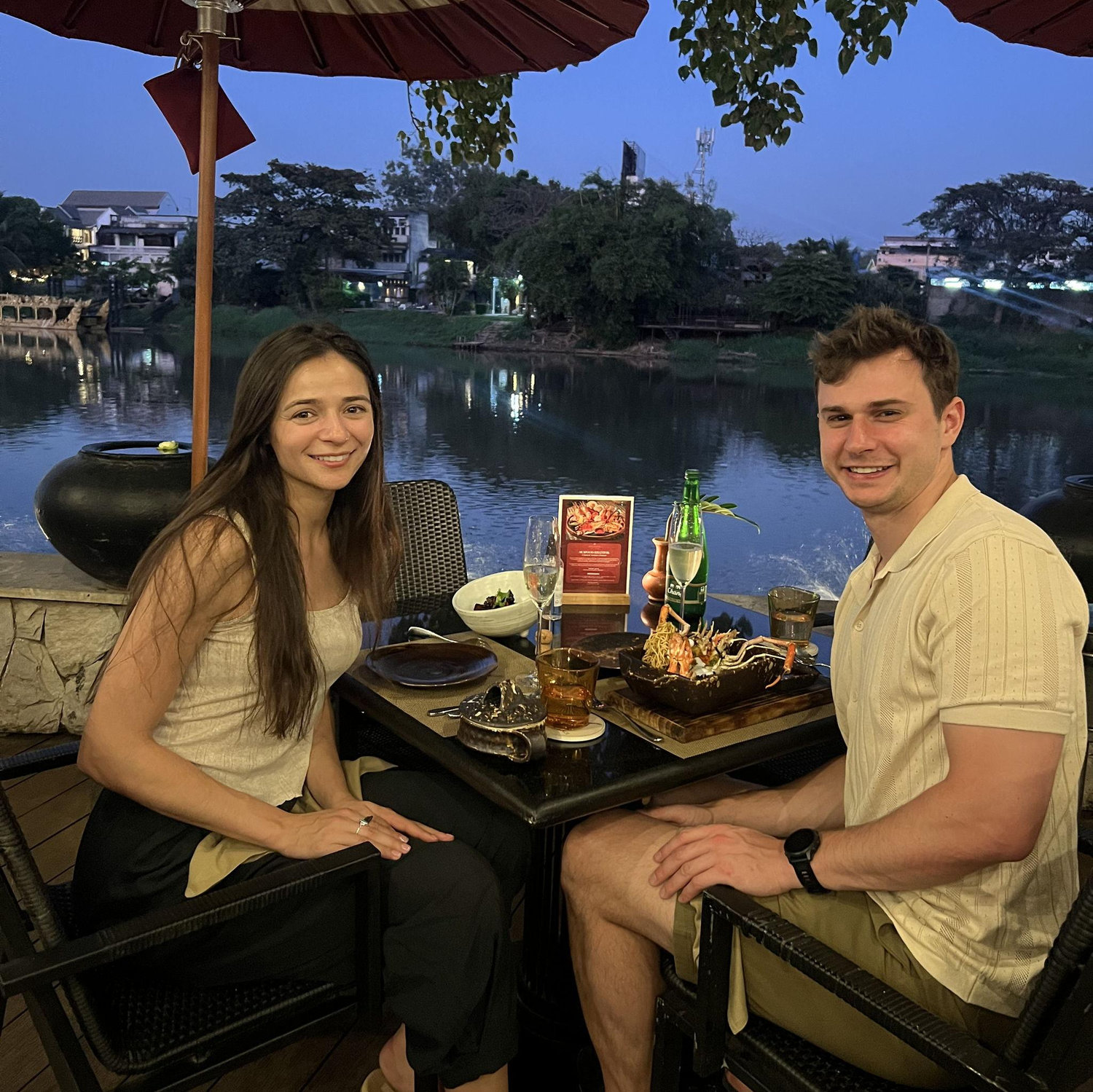 Our first celebration as an engaged couple in Thailand!