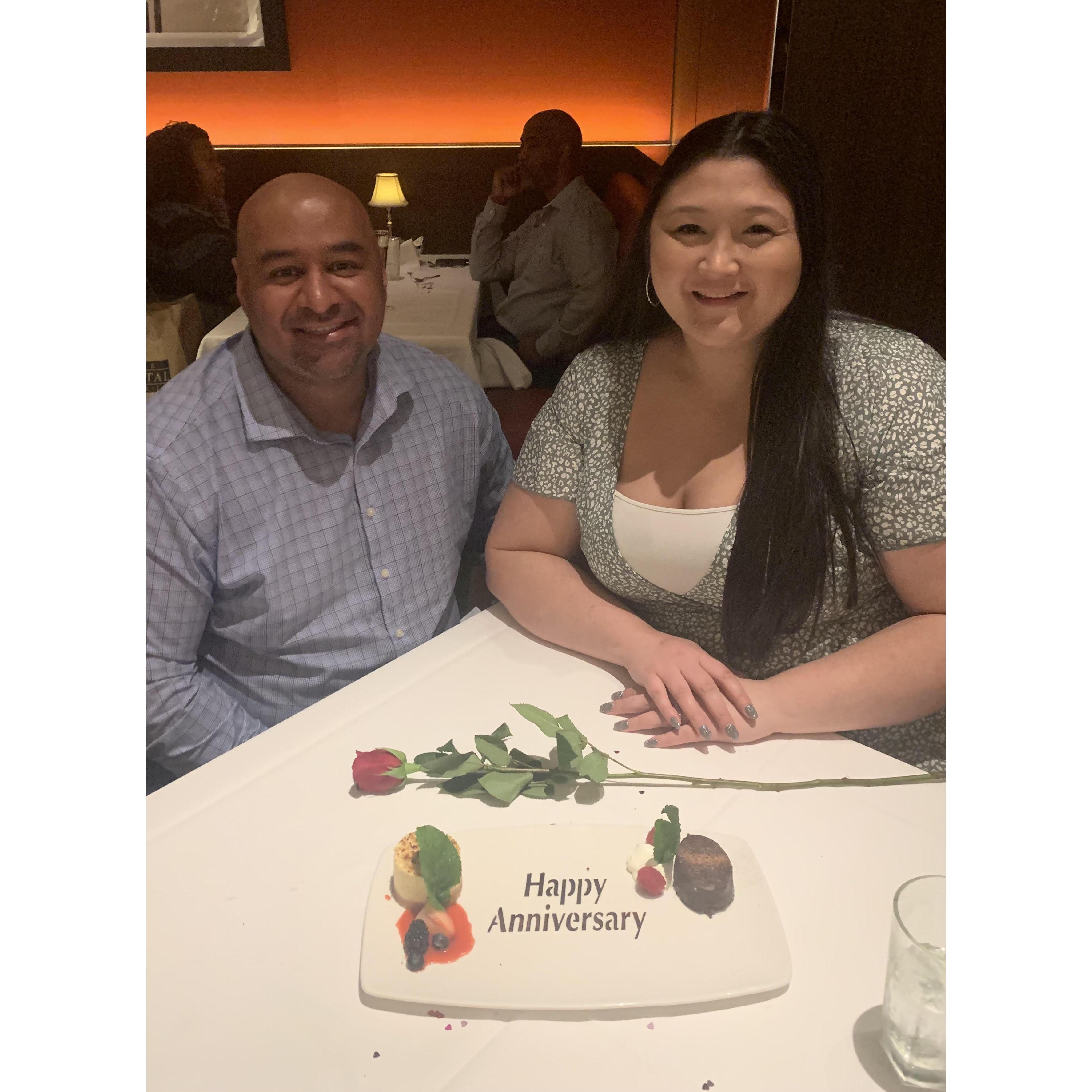 Kamran and Sarah celebrating their four year anniversary.
