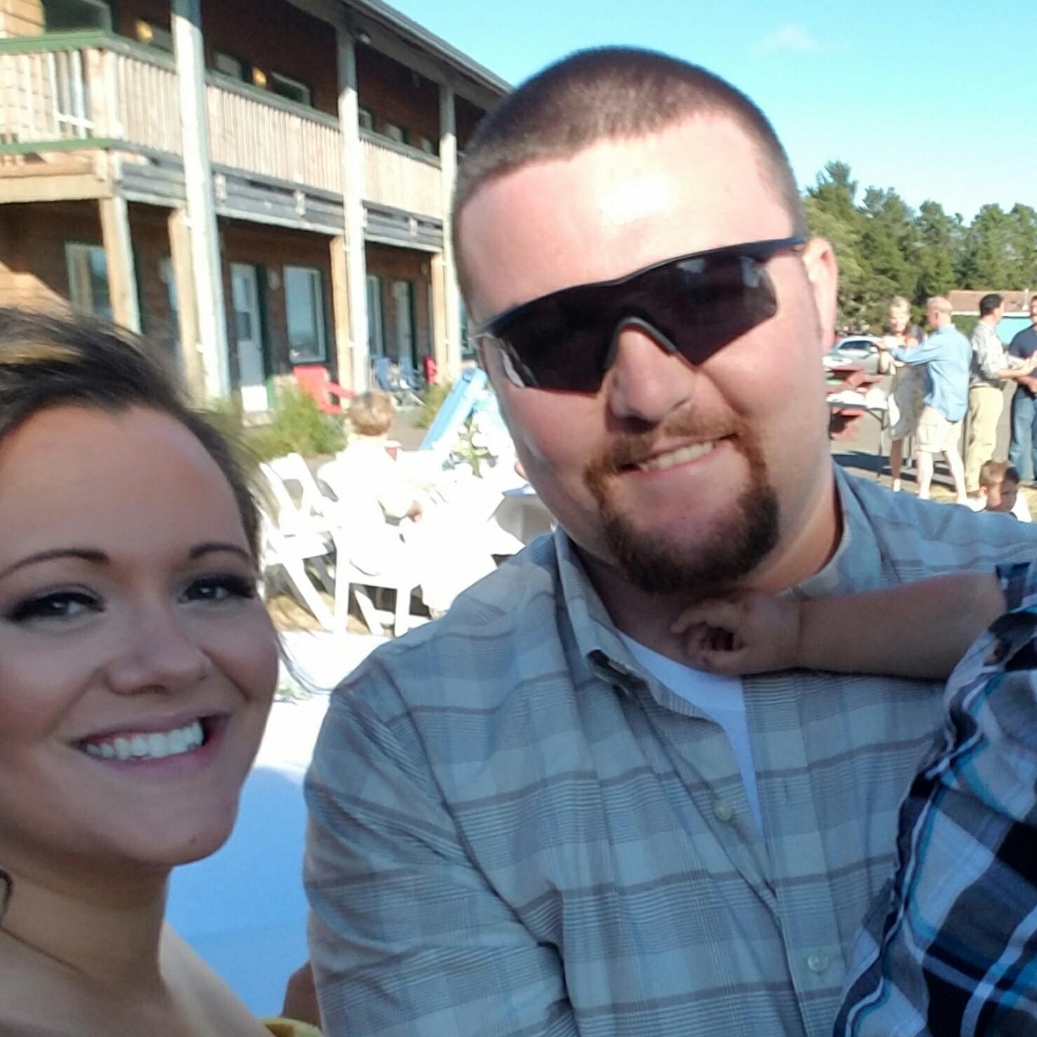 At our friends' wedding reception.