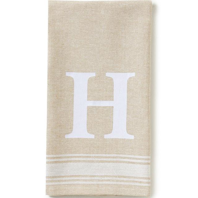 Mud PieHarvest Initial Cotton Chambray Grain Sack Kitchen Towel