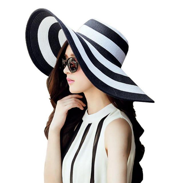Big black & white sun hat