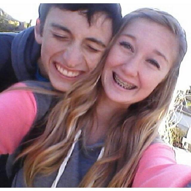 one of our very first pictures on our way home from school! we would walk together every single day.