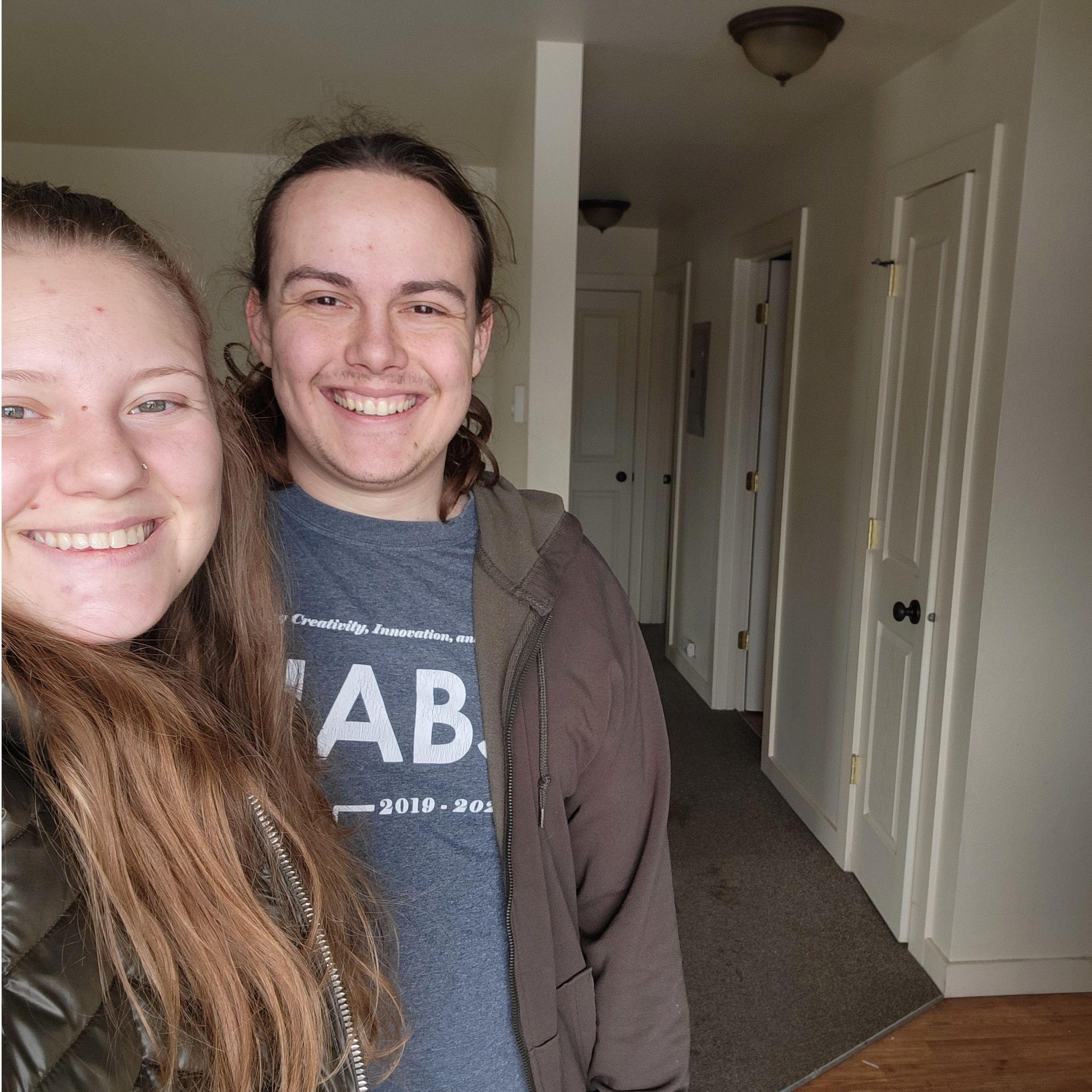 We started a tradition of taking one last photo in our home. This was the day we moved from Bozeman, where we had met, to Pocatello.