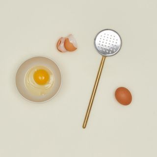 Simple Metal Flat Slotted Spoon