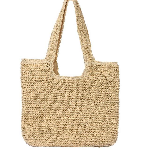 Beach Bags for Women - Summer Soft Large Woven Shoulder Purse Handbag, Beach Tote Straw Bag for Summer Vacation