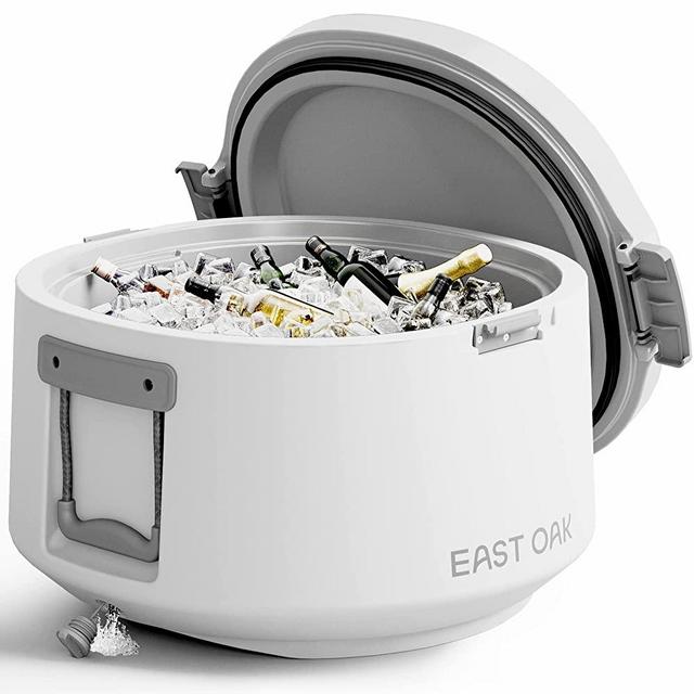 EAST OAK Cooler, 25 Quart Portable Cooler for Camping, Durable Ice Chest, Insulated Rotomolded Cooler, Hard Cooler with Handles & Drain Plug, Keep Cold for Days