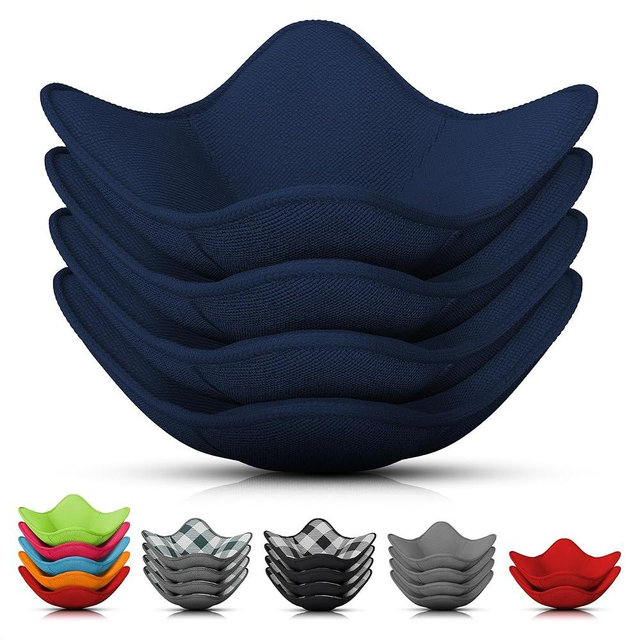 4 Pcs Microwave Bowl Cozy Holders – Deep Navy Blue Microwave Bowl Holders for Hot Food, Protect Hands from Hot Dishes – Soft & Heat-Resistant Fabric for Safe Heating & Convenient Use in the Kitchen