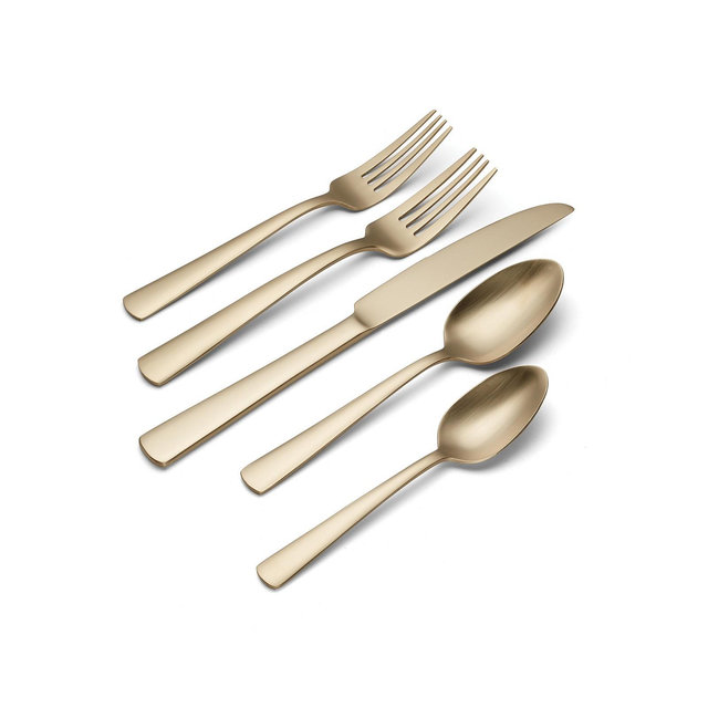 Aptitude Champagne Satin Flatware Set, 20 Piece