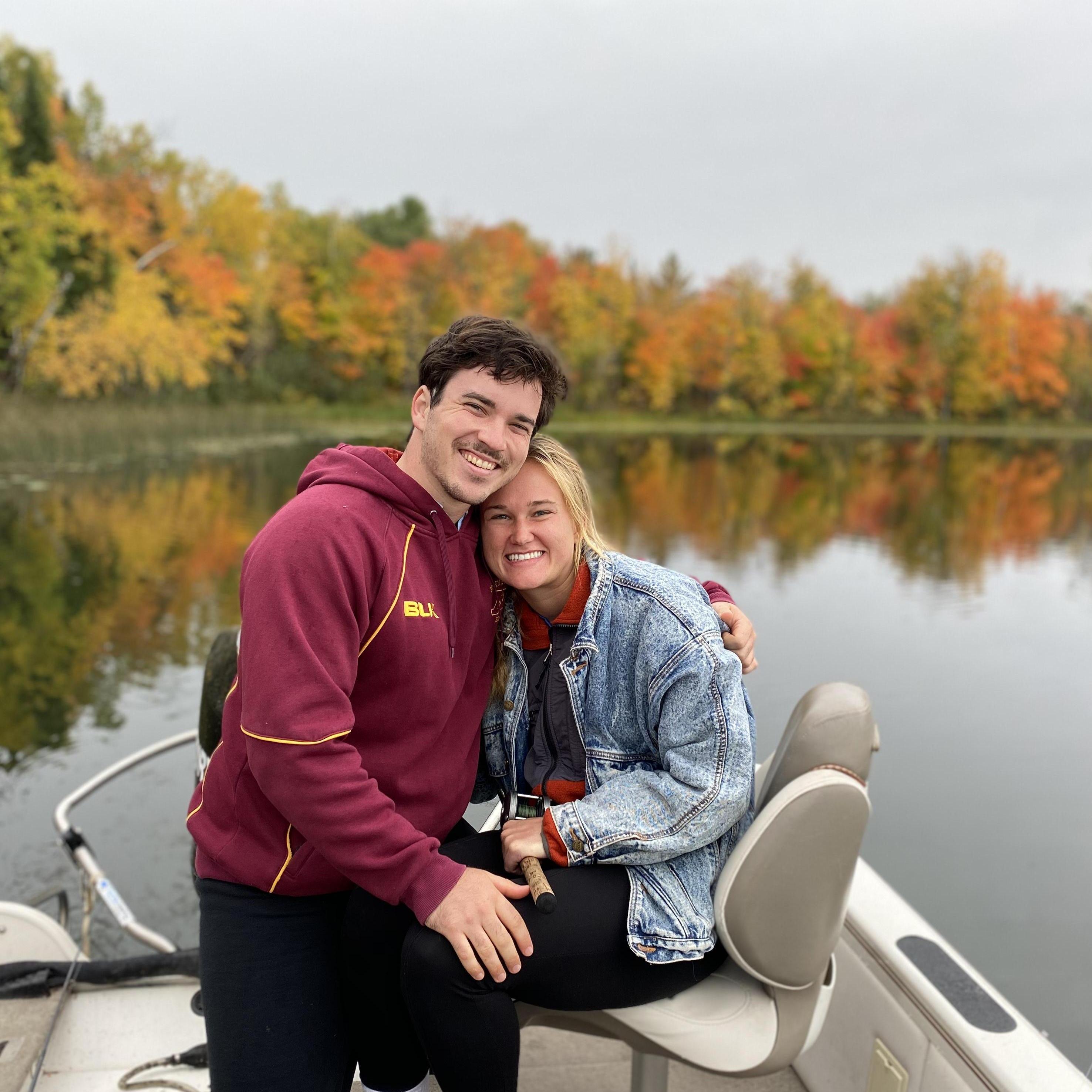 Fishing near Tiff's cabin in Backus, MN on Little Boy Lake