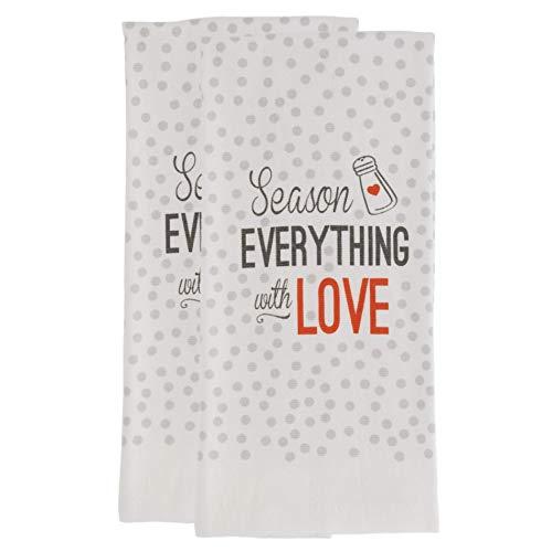 Cuisinart 100% Cotton Printed Kitchen Hand Towels, 2pk-Soft and Absorbent Decorative Kitchen Towels Perfect for Drying Dishes and Hands-Machine Washable Kitchen Towel Set, 16" x 28", Season Everything