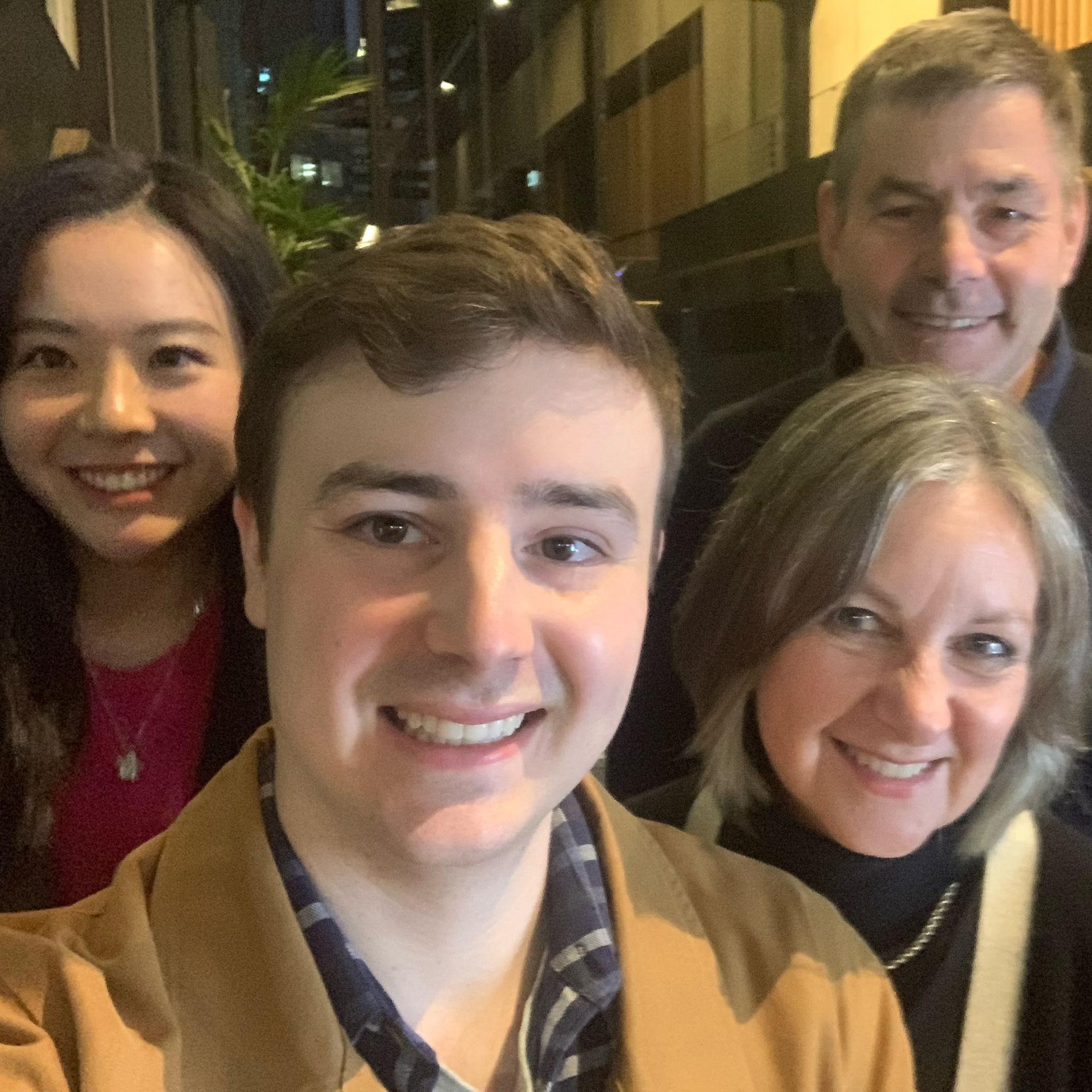 April 2024, Auckland - Out for Andrew's Birthday dinner! Hopefully Andrew isn't paying...