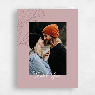 Grayed Mauve, Pink Wedding Thank You - Pistoia Photo