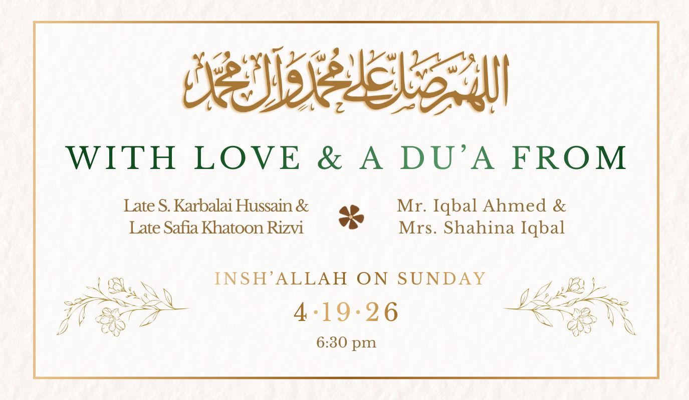 The Wedding Website of Syed Ali Haider Rizvi and Farwa Mahmud