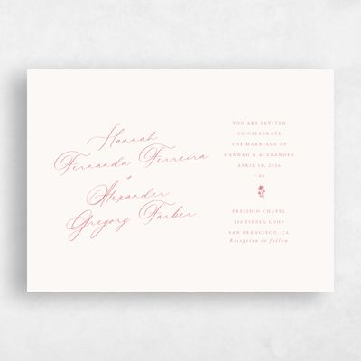 Pink Coral Wedding Invitation - Kiruna Landscape
