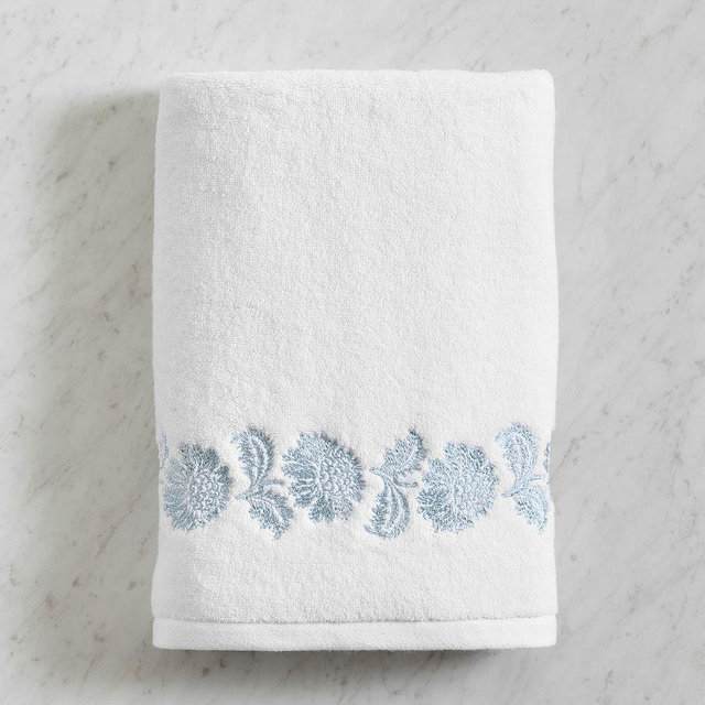 Kravet Solaria Embroidered Bath Towel, Chambray