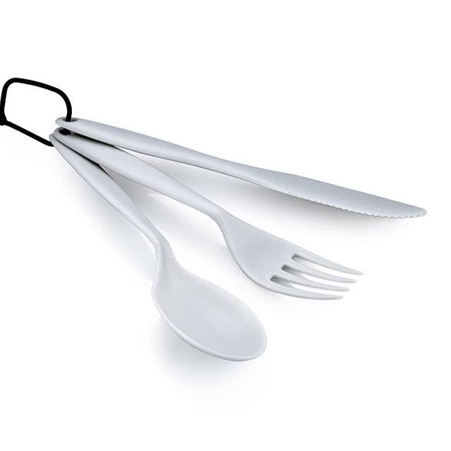 GSI Outdoors 3 Pc. Ring Cutlery Set- Eggshell, Black