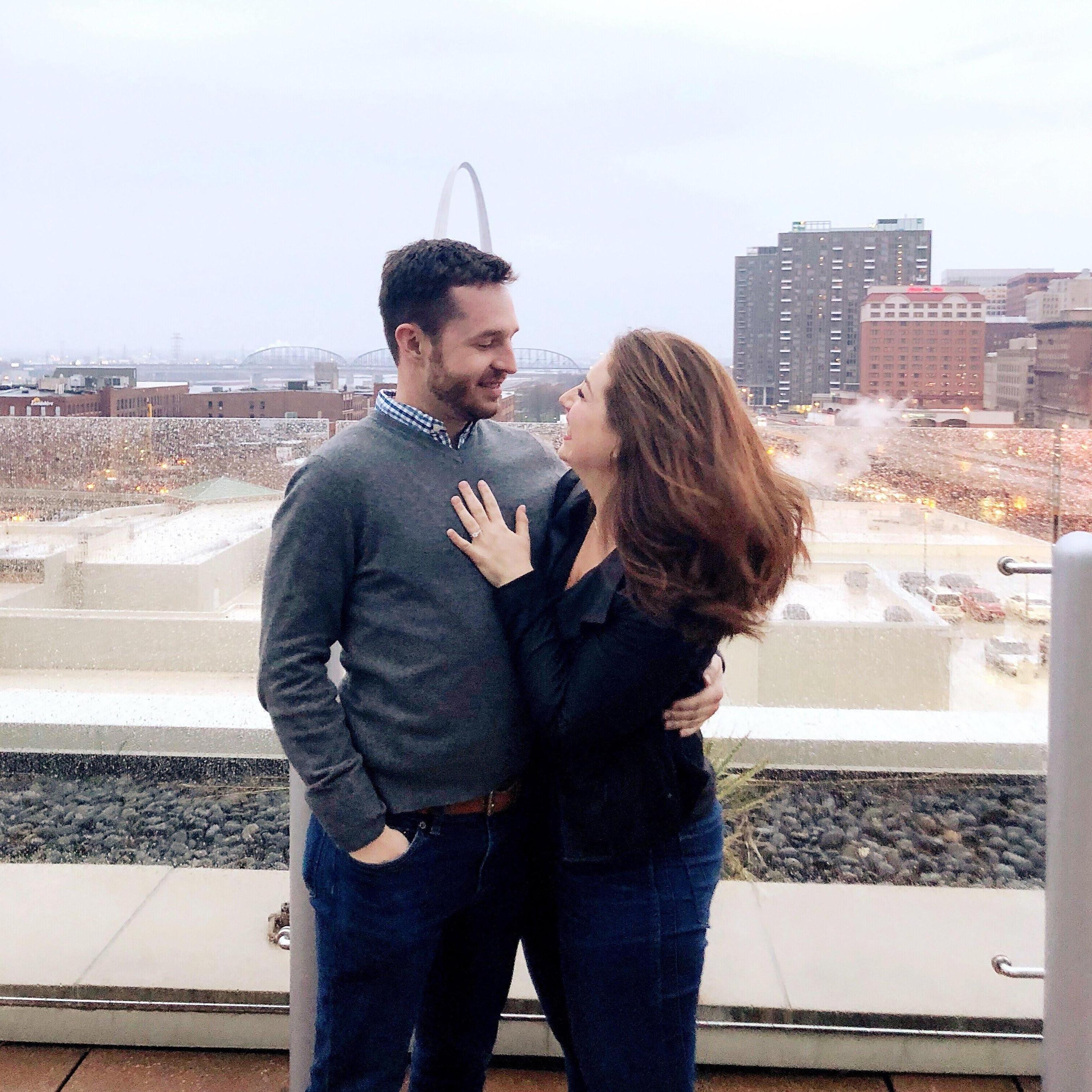 Matt proposed on March 23, 2018 at the Four Seasons. With our smiles you would have no idea it was cold and raining. It was the perfect day.