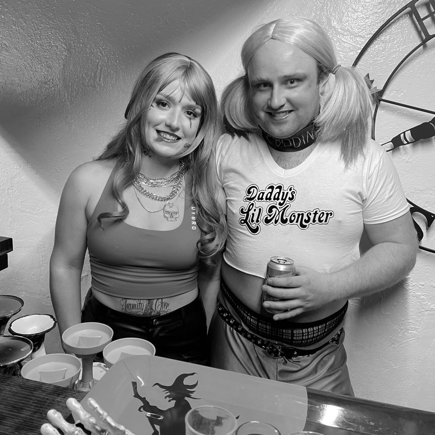 One of our Many parties at our home. This was the first big Halloween party. Monique was the Joker and Dylan was Harley Quinn. Dylan Slept in his costume that night.