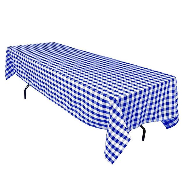 LinenTablecloth 60 x 102-Inch Rectangular Tablecloth Blue & White Checker