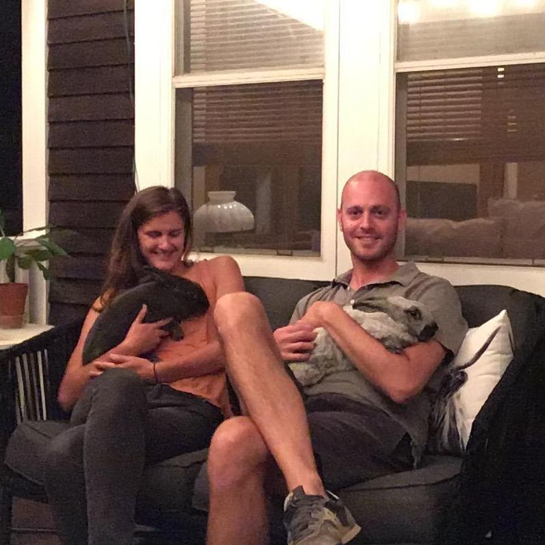 Our two children are Upton and Patty. They are very comfortable being held as witnessed in this photo.