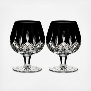 Lismore Black Brandy Glass, Set of 2