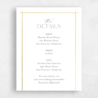 White Bordered Wedding Enclosure - Mecca Foil