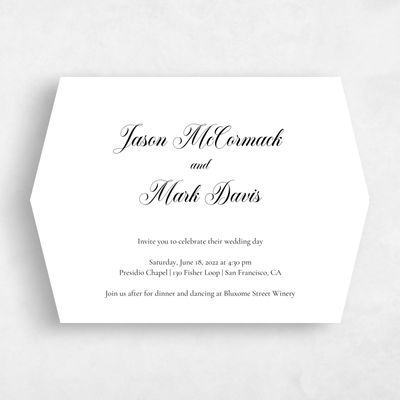 White Diamond Wedding Invitation - Henderson Type