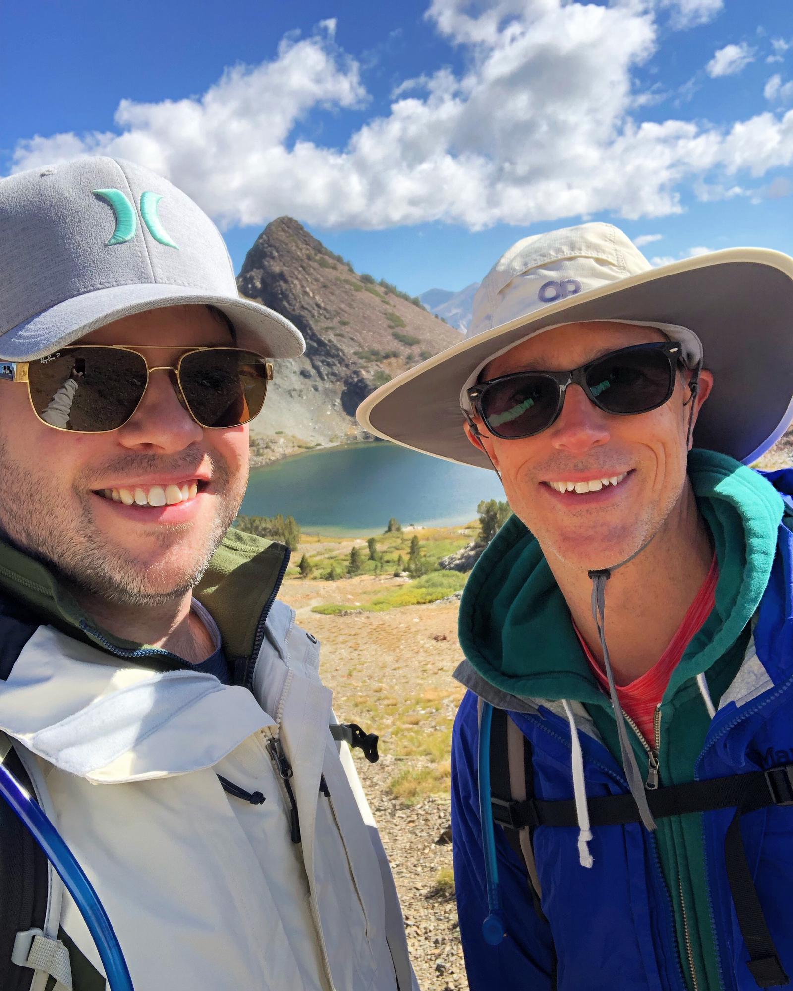 Our highest selfie at 10,700 feet at Upper Gaylor Lake in Yosemite National Park