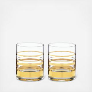 Hampton Street Double Old Fashioned Glass, Set of 2