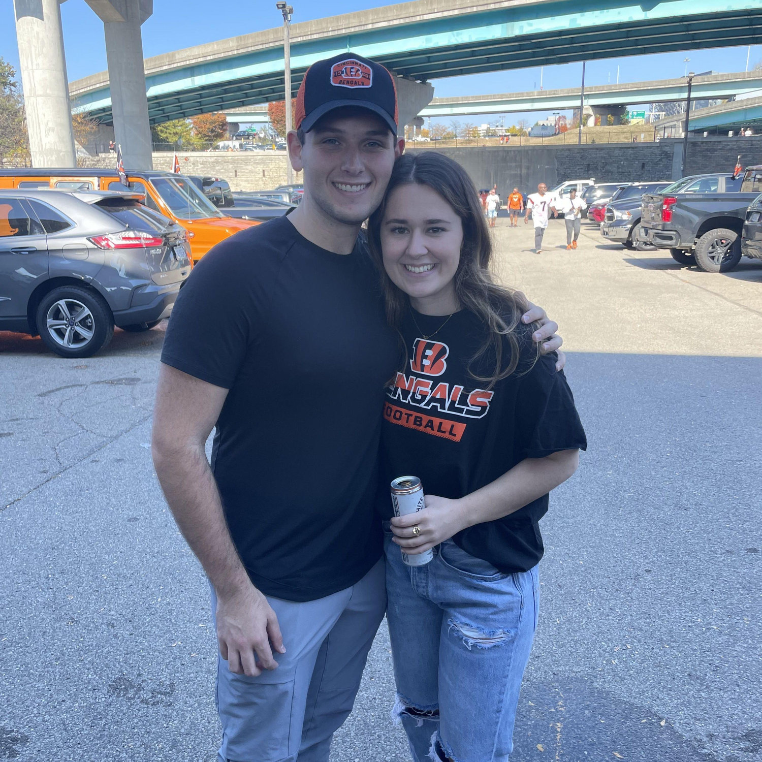 Matt and Maddie's first photo together- a law school Bengal's tailgate (they beat Dayton Law at beer pong)
