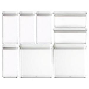 Felli® Flip Tite Square and Rectangle Acrylic 8pc Canister Set