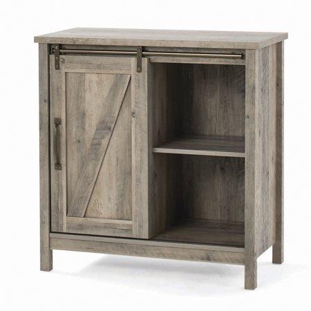 Better Homes & Gardens Modern Farmhouse Accent Storage Cabinet, Rustic Gray Finish