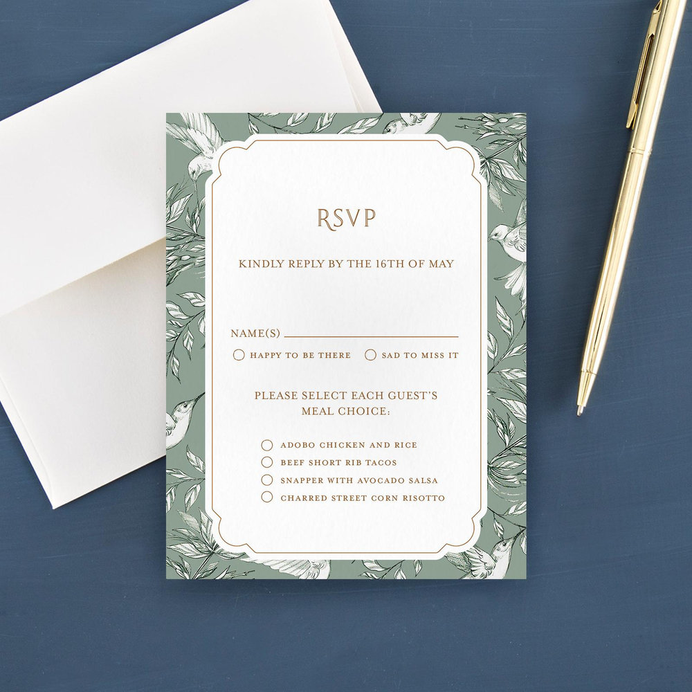 Brenton Portrait | Sage | Zola Wedding Invitations