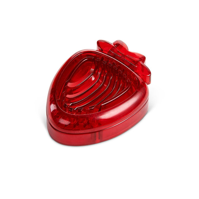 HIC Strawberry Slicer with Stainless Steel Wires, Red
