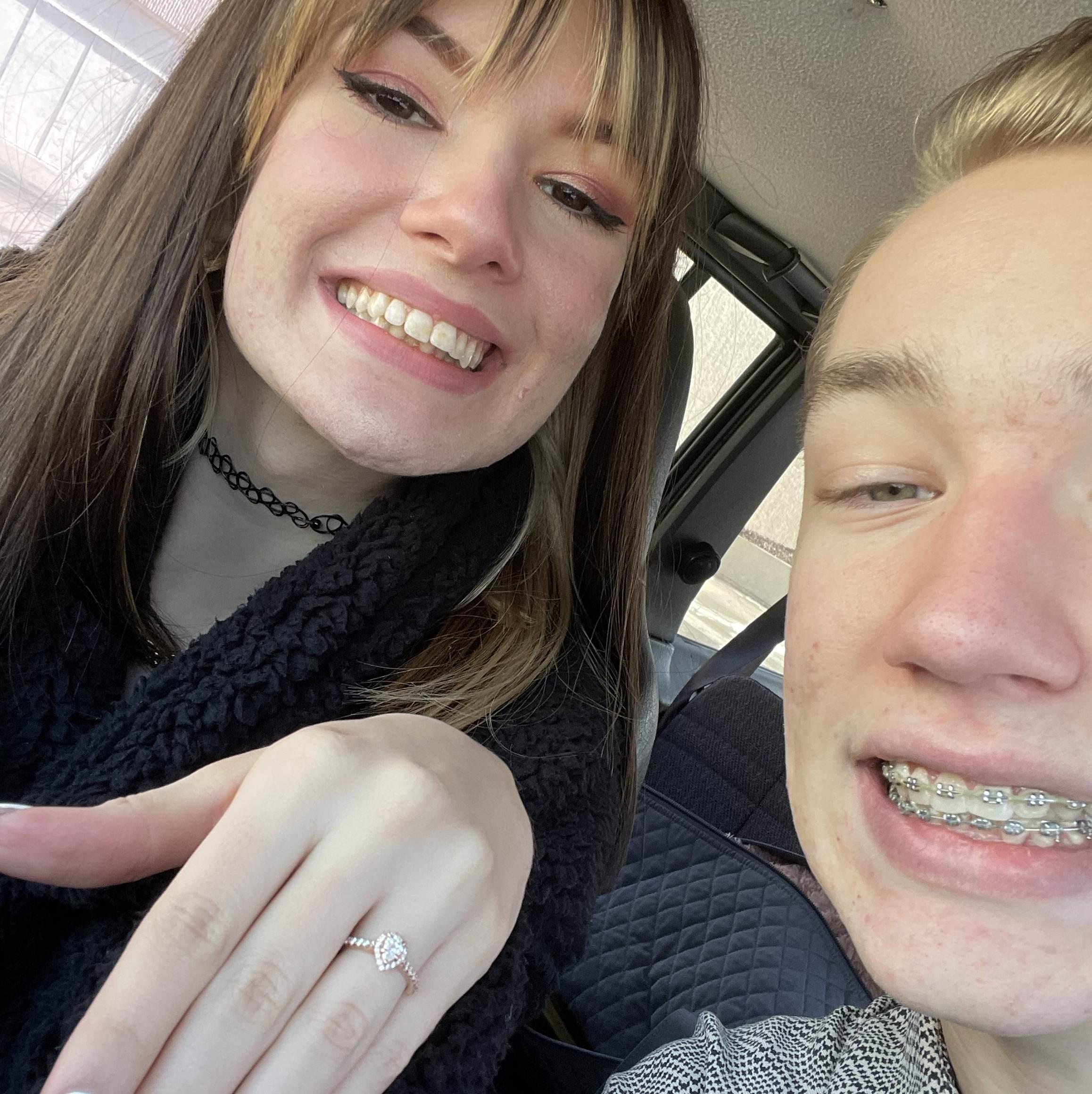 Showing off the ring