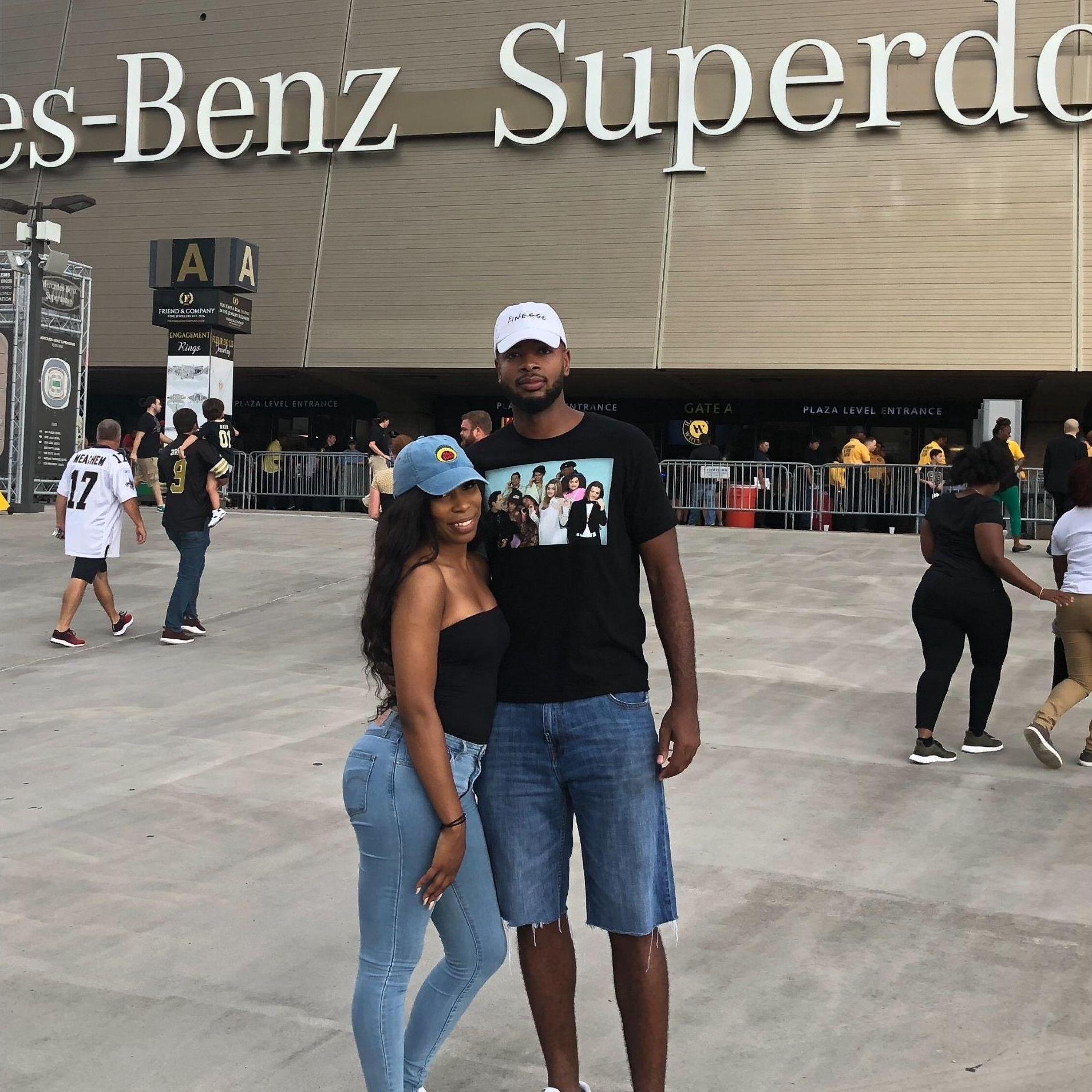 At the Mercedes-Benz Superdome about to catch a Saints game. WHO DAT!!!