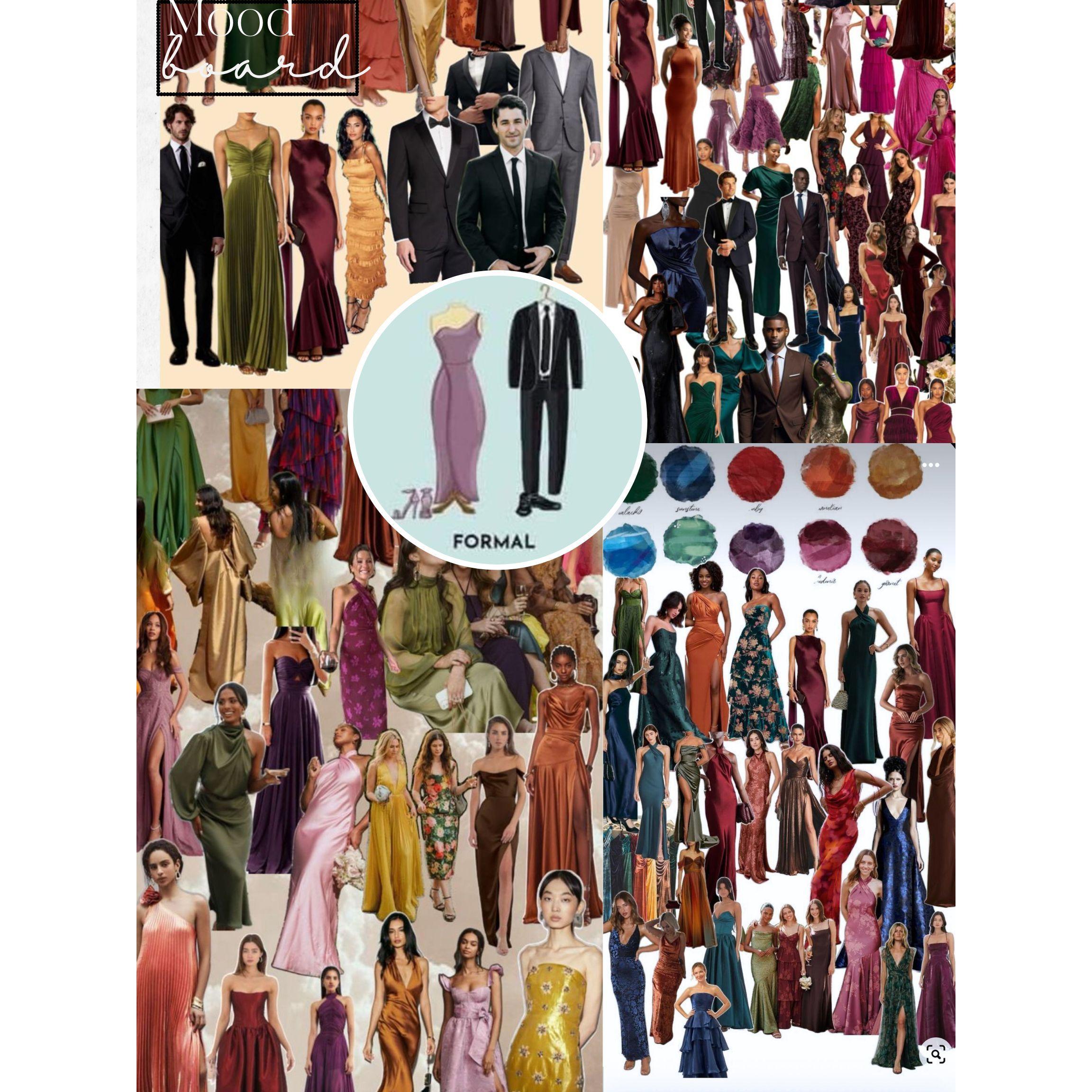 We’re embracing rich fall hues and elegant jewel tones for our celebration. Ladies, we kindly suggest floor-length gowns. Gentlemen, a classic dark suit and tie will be just right.