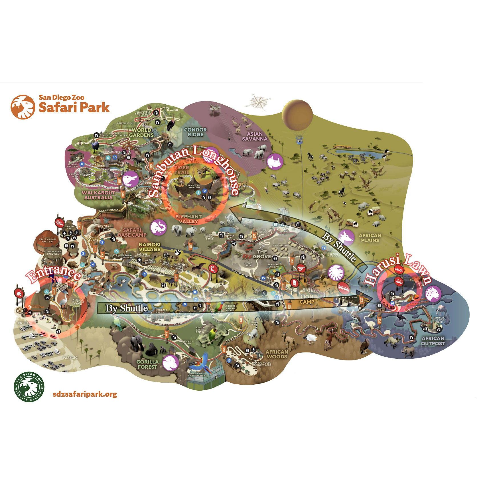 Official park map, with wedding locations marked