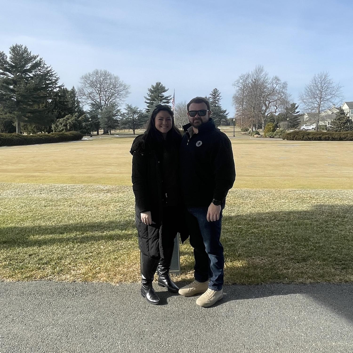 Zack and Alexis' first trip to see their future venue. Thanks for the ride Penny!