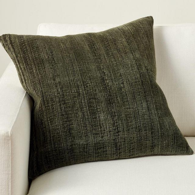 Textured Chenille Throw Pillow Cover, 22" x 22", Olive