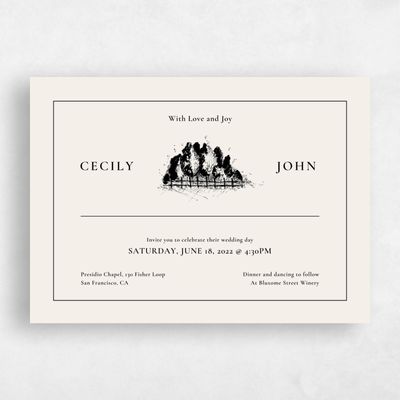 Linen, Beige Wedding Invitation - Griffith Stamp