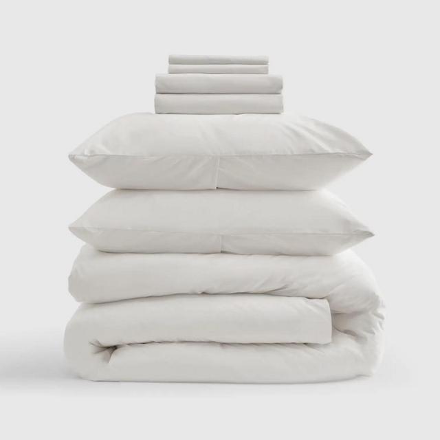 White, Classic Organic Percale Deluxe Bedding Bundle, King